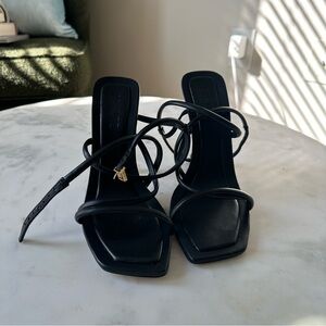 Schutz Black Strappy Heels